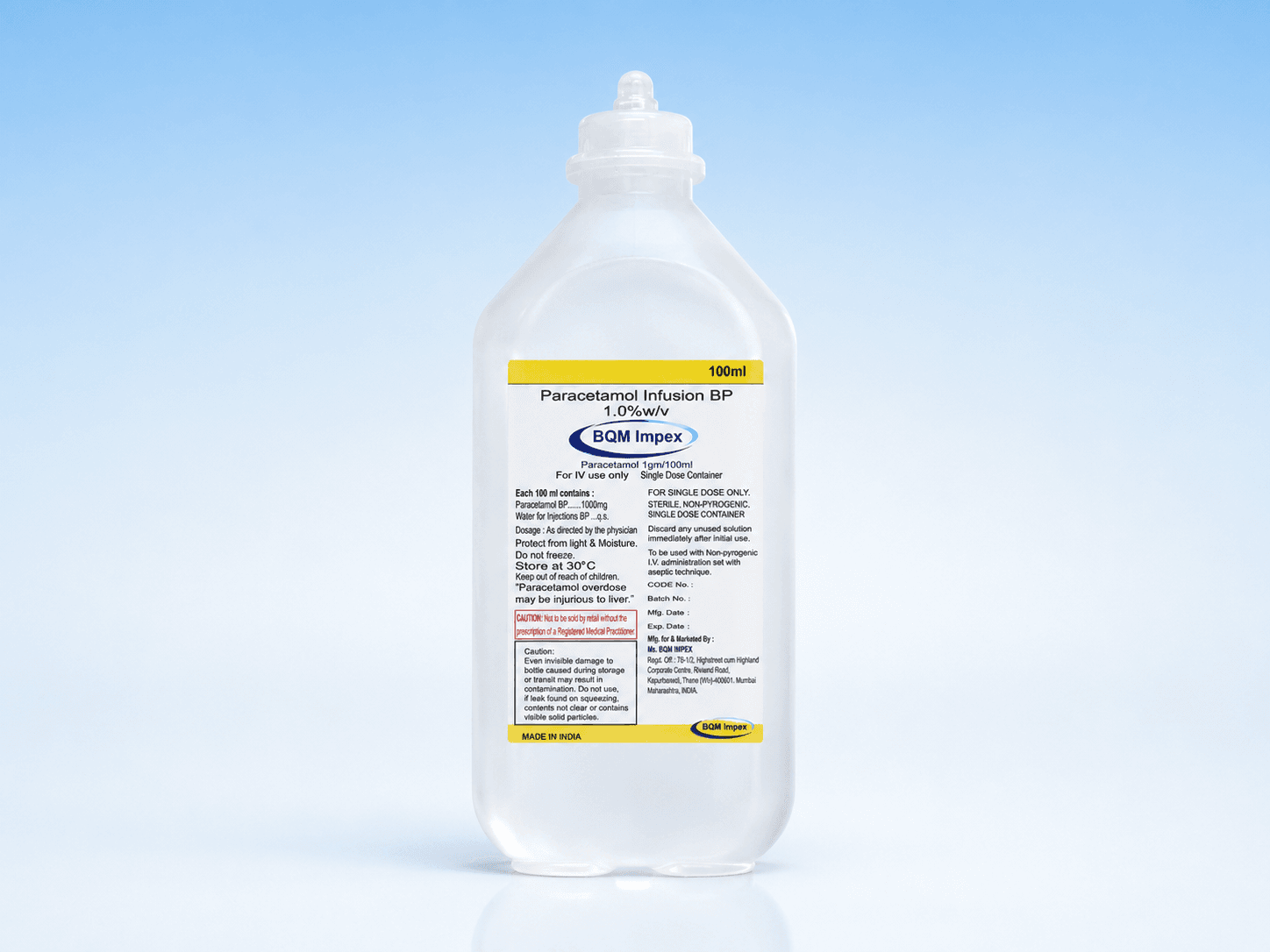 Paracetamol Infusion — Paracetamol Infusion BP